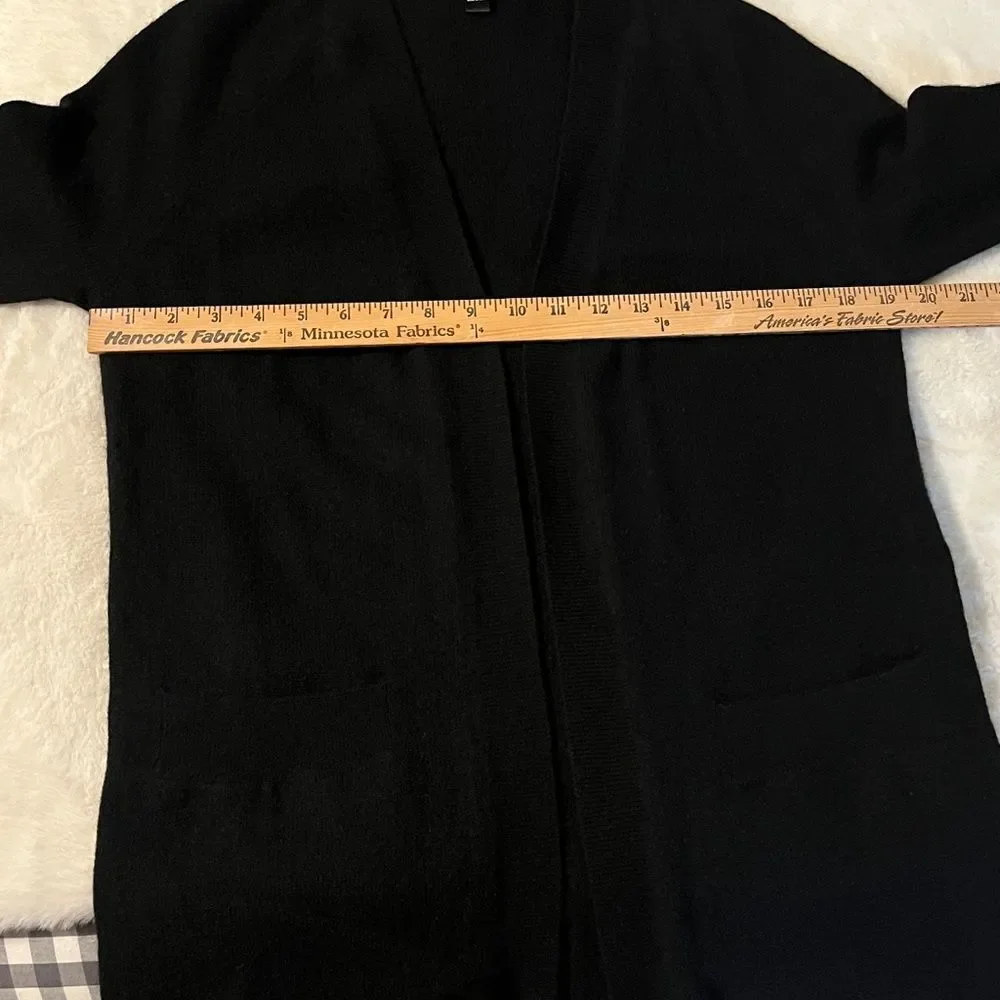 Aqua Cashmere Sweater Cardigan w/‎ Pockets Women's Size XS Black Side lace up - Picture 11 of 16